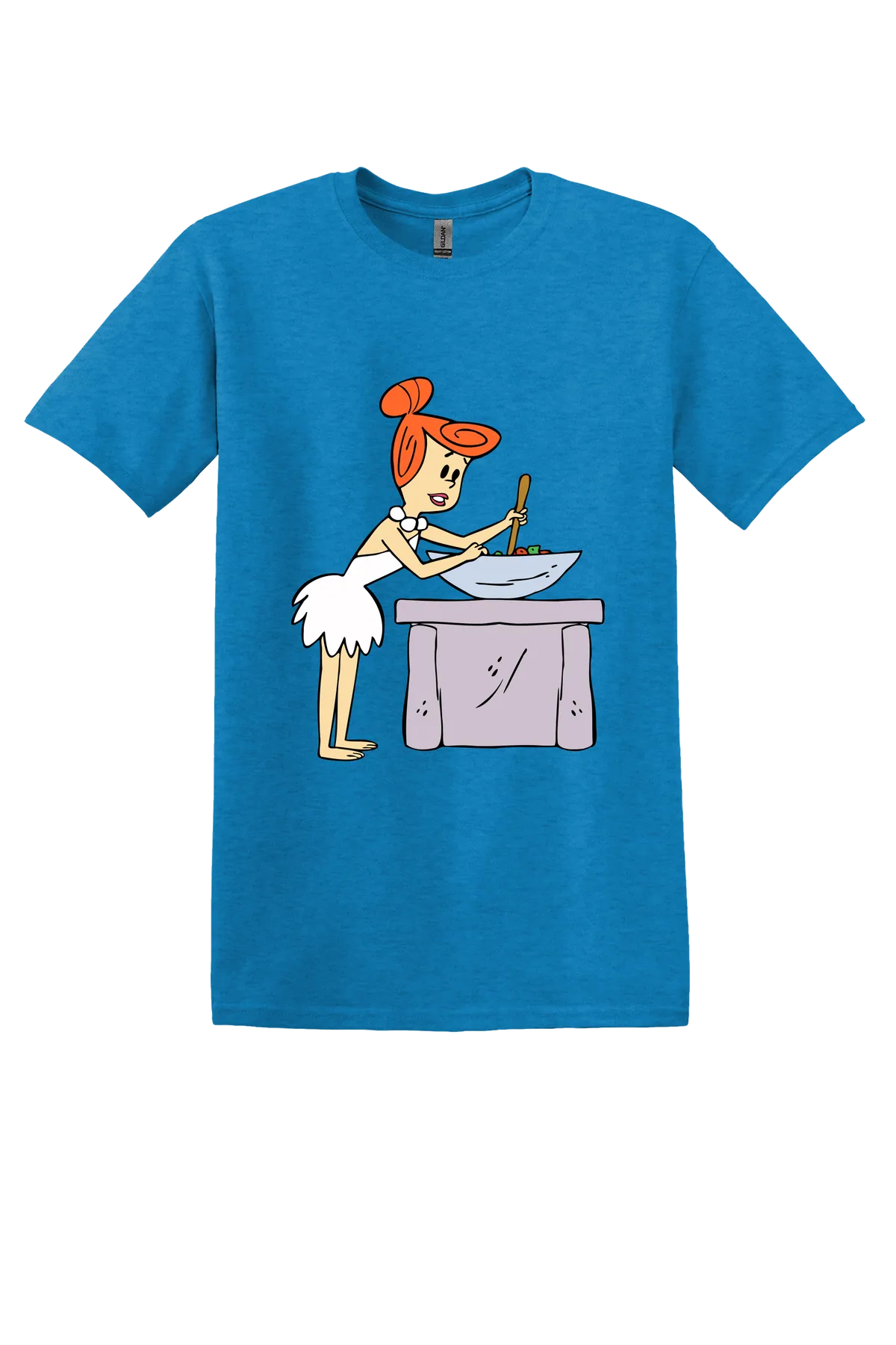 The Flintstones Wilma 04 Tee, Heather Sapphire, front print