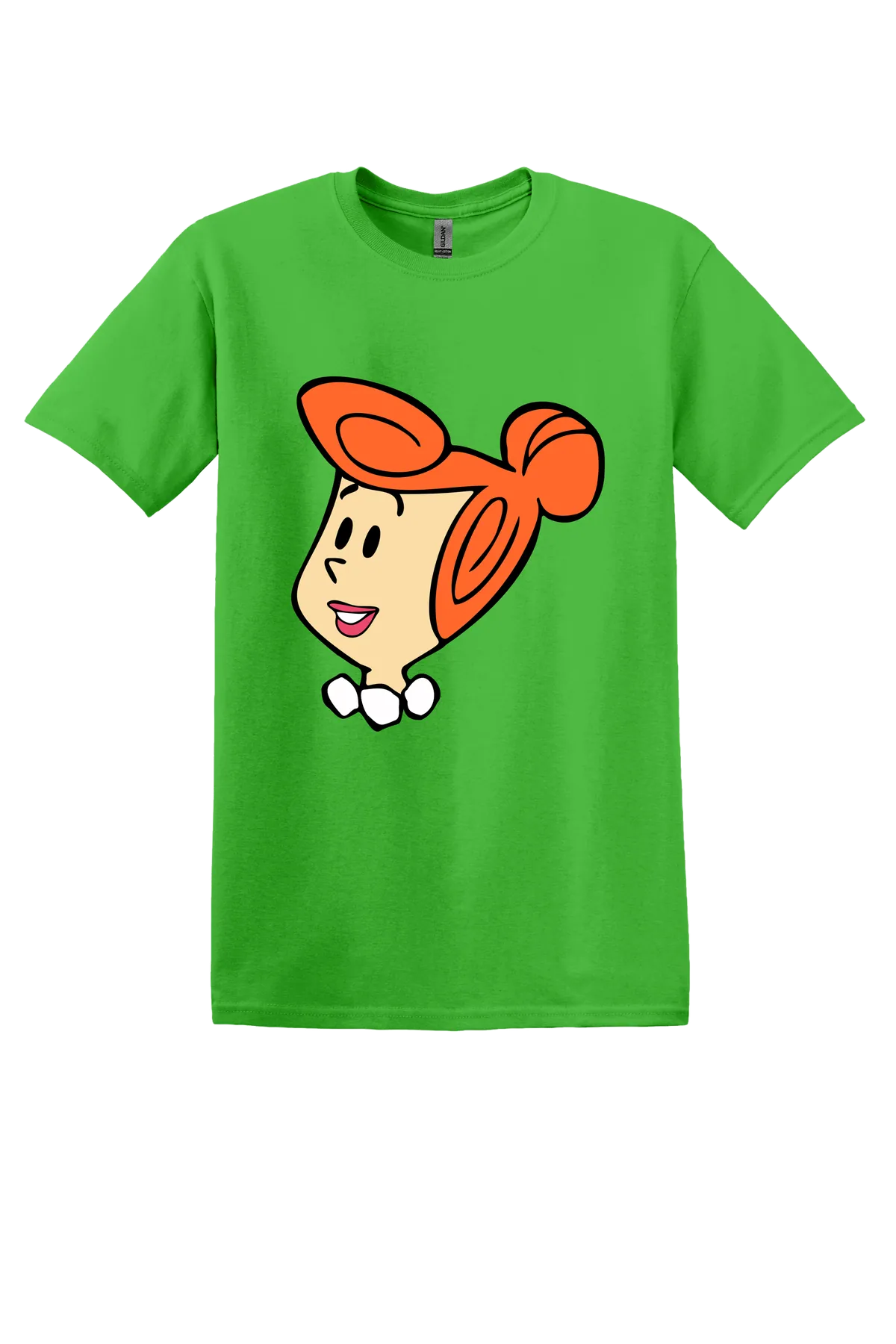 The Flintstones Wilma 08 Tee, Electric  Green, front print